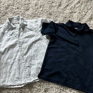 Boys White and Navy Shirt Bundle